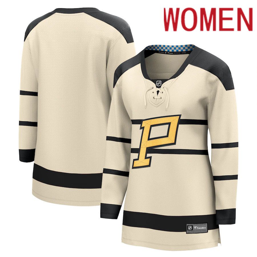 Women Pittsburgh Penguins Fanatics Branded Cream 2023 Winter Classic Blank NHL Jersey